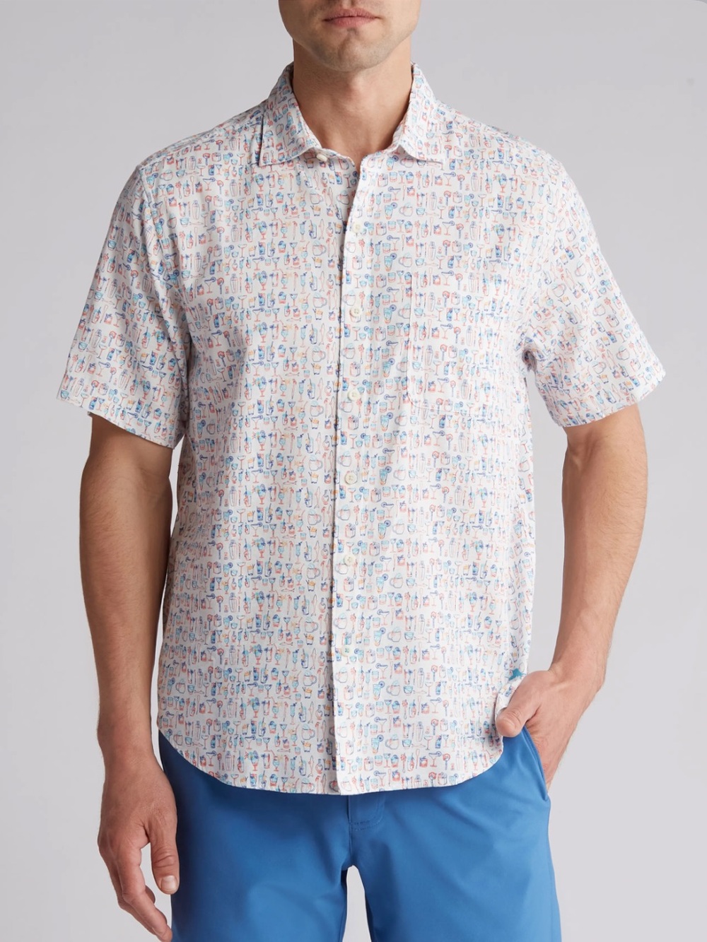 Tommy Bahama Last Call Short Sleeve drinks Button-Up Shirt XXL MSRP $118
